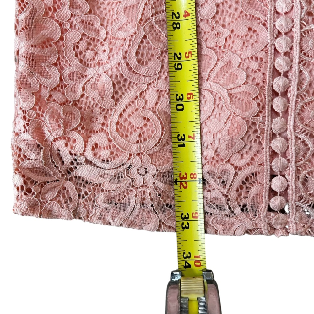 I.N. San Francisco A-Line Light Pink Floral Lace Short Dress Size Small - Picture 5 of 8